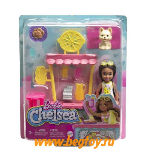 Игровой набор Barbie HNY60 Chelsea с подставкой для лимонада