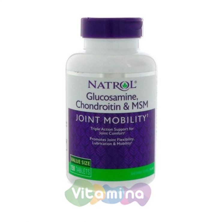 Natrol Хондроитин глюкозамин МСМ, Glucosamine Chondroitin & MSM
