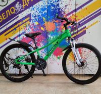 Велосипед 2024 алюминиевый 24" Vokat NEXT спицы зелёный низкая рама