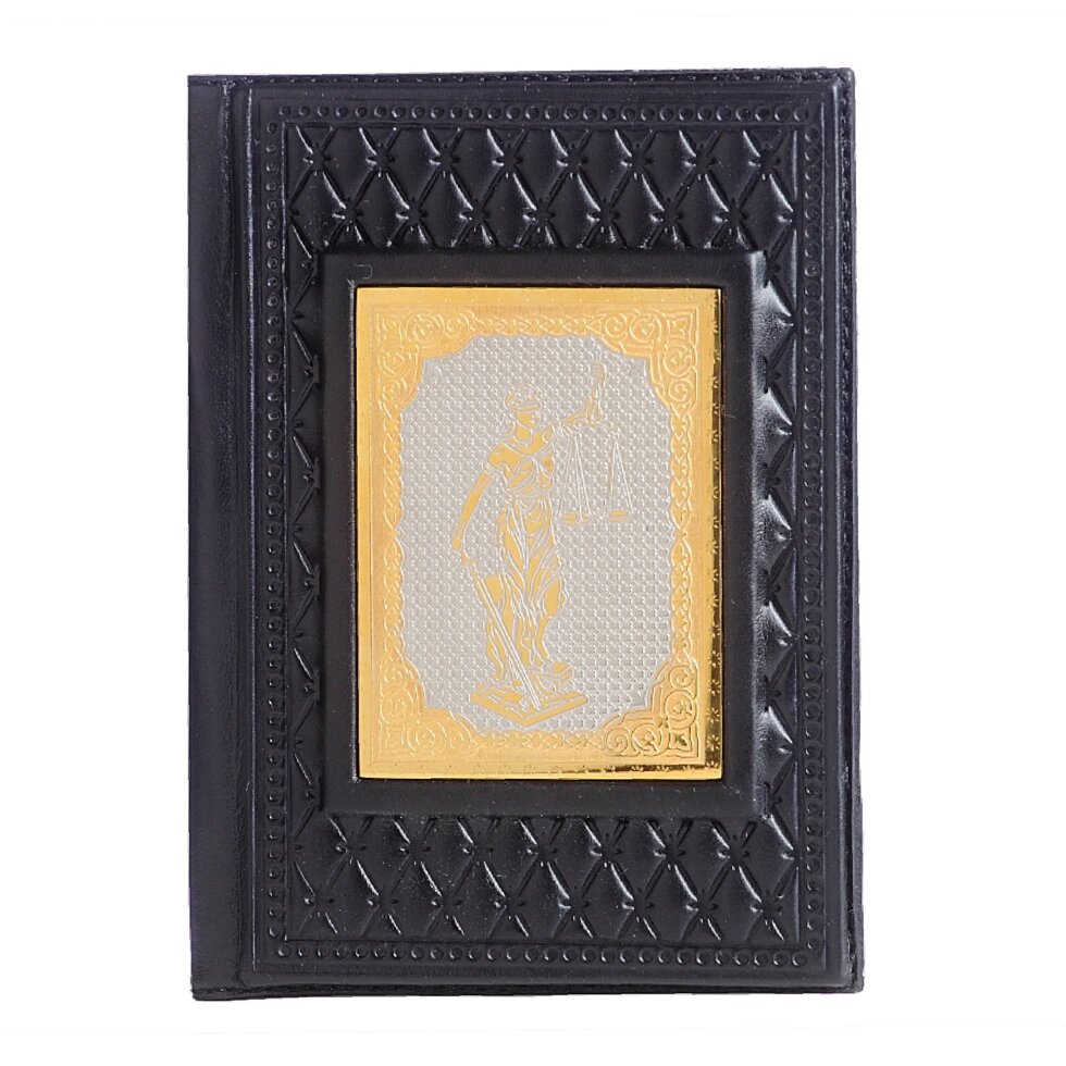 Макей Обложка для паспорта «Фемида-4» с накладкой покрытой золотом 999 пробы