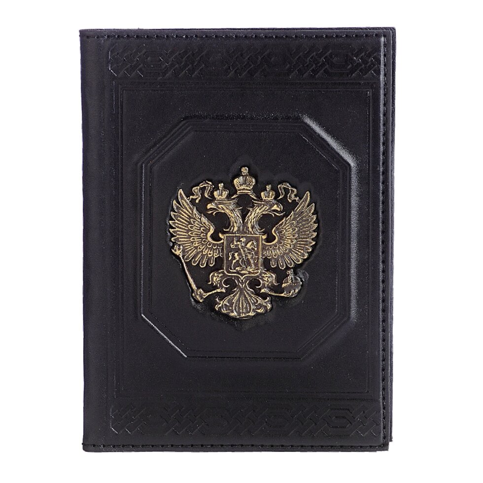 Макей Обложка для паспорта «Государь» с латунным орлом