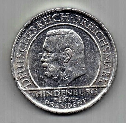 3 марки 1929 Германия G Редкий мондвор