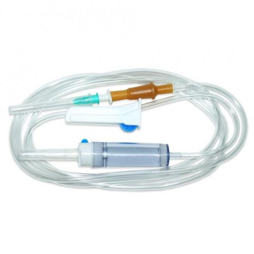 Инфузионная система для переливания растворов с пластиковым шипом, игла 21G (1.2*40), 45 шт/упак