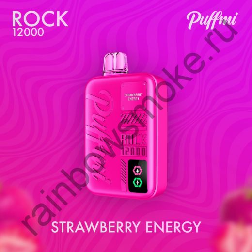 Электронная сигарета Puffmi Rock 12000 - Strawberry Energy (Клубничный Энергетик)