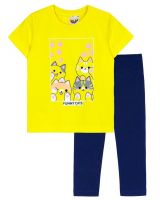 Комплект для девочки футболка+лосины 41135 [желтый/т.синий]