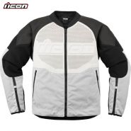 Куртка Icon Overlord3 кожа/текстиль, Бело-черная