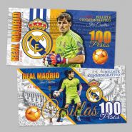 100 pesos — Iker Casillas. Legends of FC Real Madrid. (Икер Касильяс). Памятная банкнота. UNC Oz