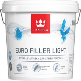 Шпатлевка Финишная Tikkurila Euro Filler Light 2.7л Легкая для Стен и Потолков / Тиккурила Евро Филлер Лайт.