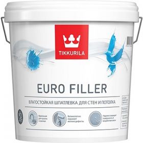 Шпатлевка Финишная Tikkurila Euro Filler 2.5л Влагостойкая для Стен и Потолков / Тиккурила Евро Филлер.