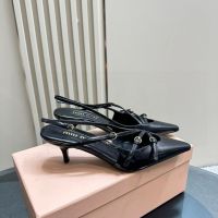 Босоножки MIU MIU PREMIUM на каблуке черные