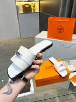 Шлепанцы HERMES Premium с замком белые