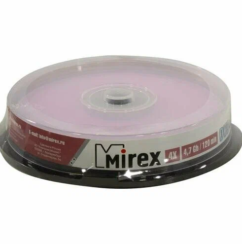 Диск оптический DVD + RW Mirex (4x4.7 Гб)