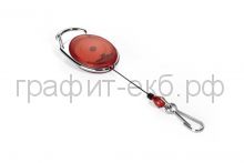 Зажим-рулетка для бейджа Style овальная красная Durable 8327-03