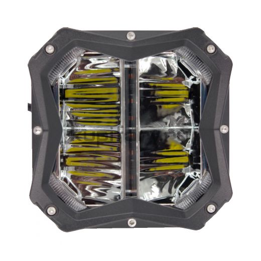 Светодиодная фара 50 ватт 4 LED белый/желтый свет комплект с переключением 12/24 Вольт