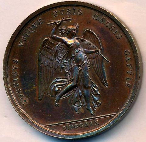 Медаль 1809 Франция Наполеон I Битва при Ваграме Редкость UNC
