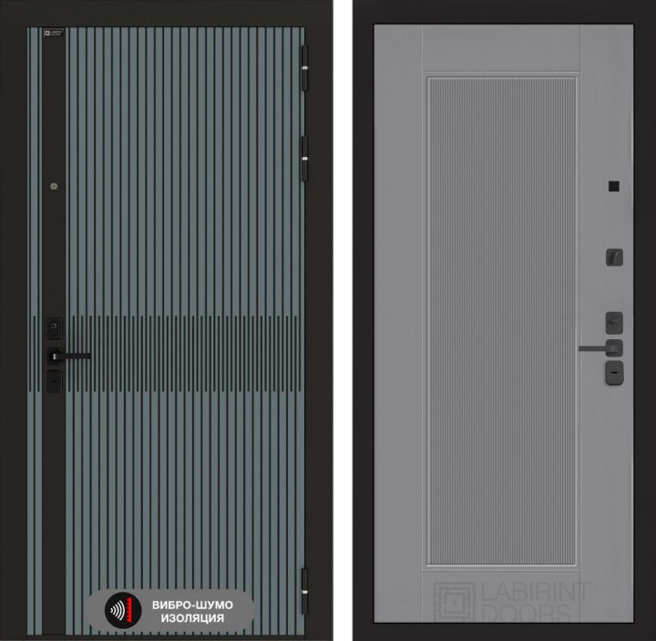 Дверь входная Лабиринт ISSIDA 30 Серый софт рельеф