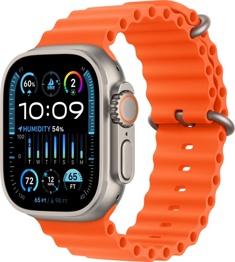 Apple Watch Ultra 2 49 мм Titanium Case GPS + Cellular, Orange Ocean Band