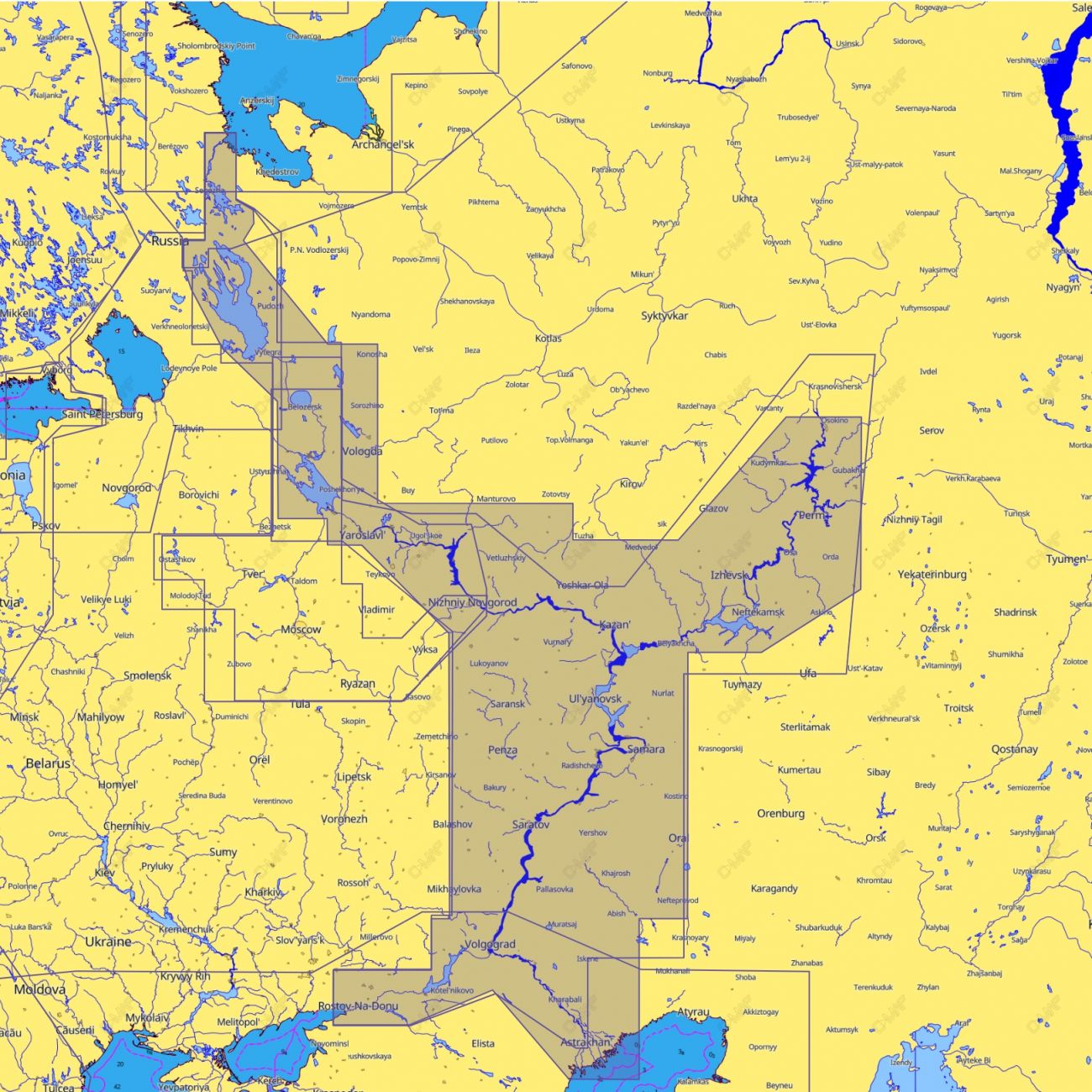 Карта для эхолота C-MAP RS-Y237 Волга, Кама, Онежское озеро, и каналы