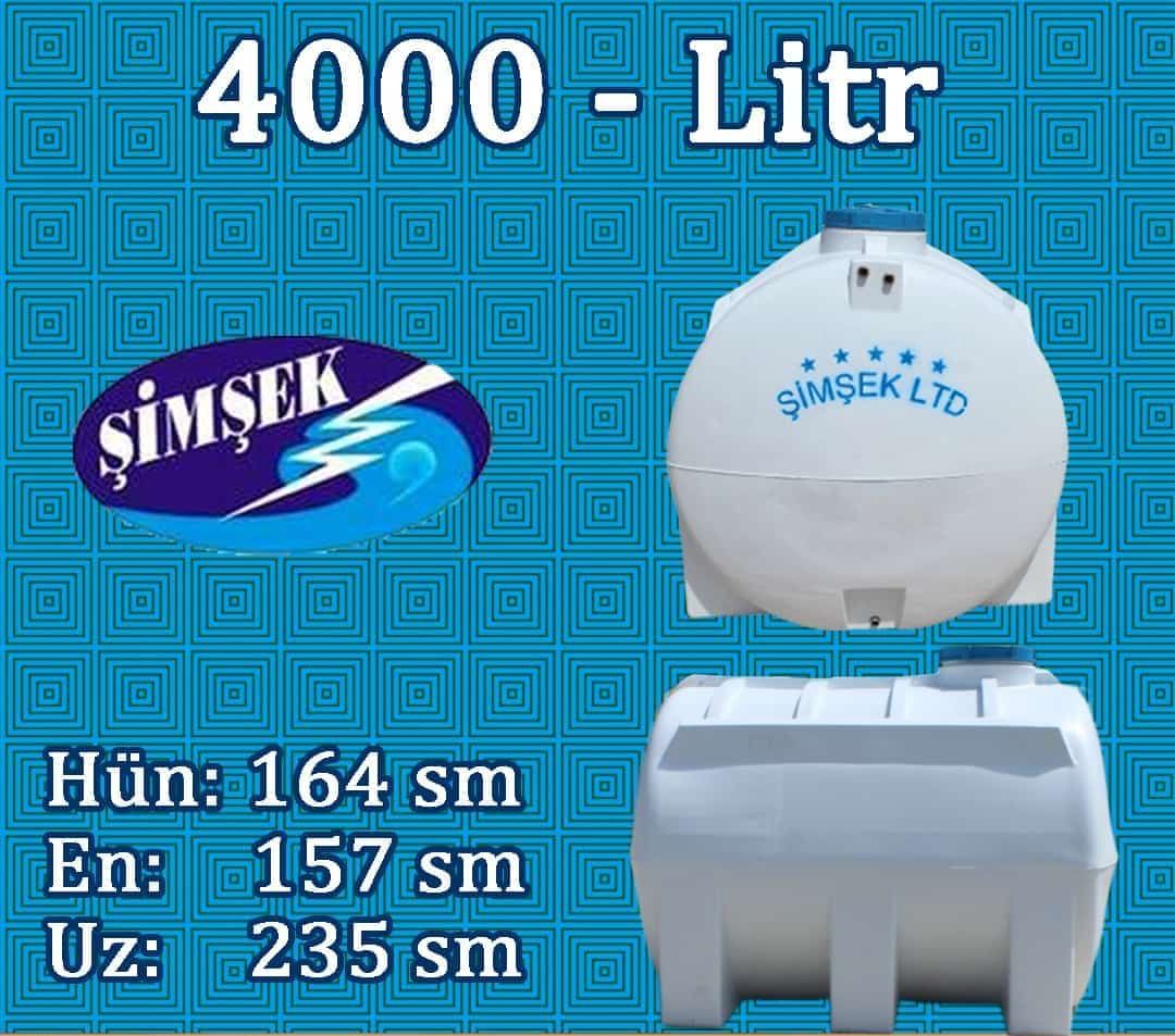 Şimşek SY-4000-164 polietilen su çeni 4000 litr
