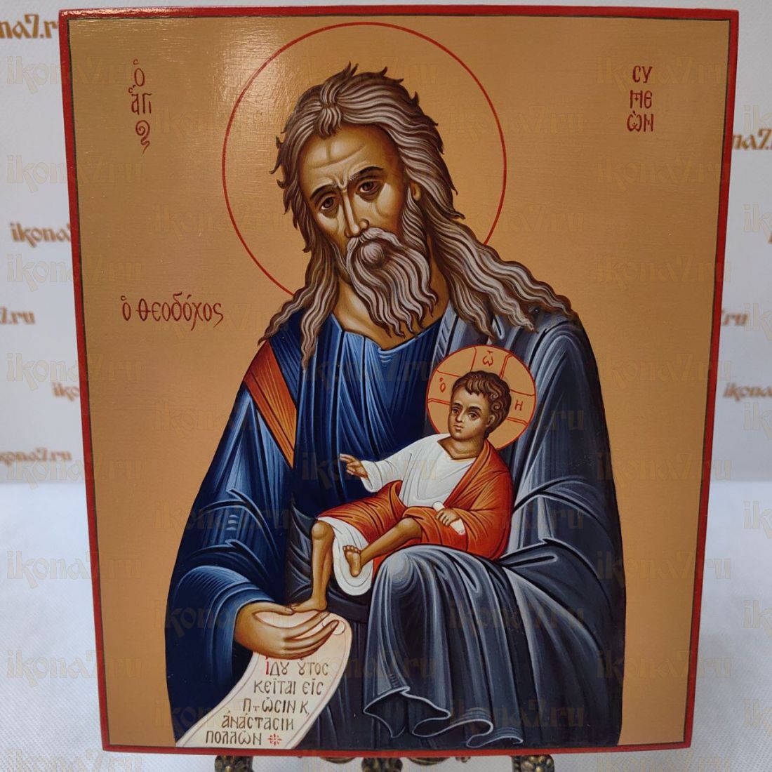 Симеон Богоприимец 21х25  (рукописная икона)