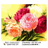 Картина по номерам на  подрамнике CWA3207 с цветным холстом