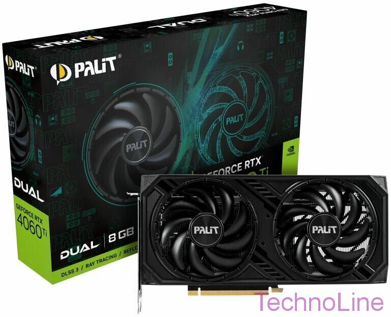 Видеокарта GeForce RTX 4060Ti 8Gb Palit Dual OC NE6406TT19P1-1060D