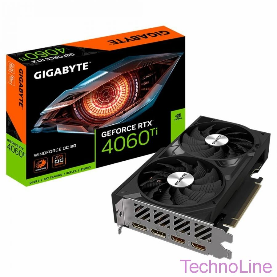 Видеокарта GeForce RTX 4060Ti 8Gb Gigabyte GV-N406TWF2OC-8GD