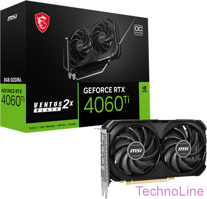 Видеокарта GeForce RTX 4060 8Gb MSI Ventus 2X Black 8G OC