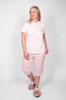 Пижама женская футболка+капри 0937 [розовая полоска]