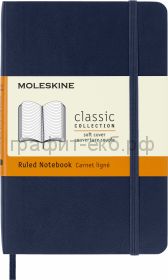 Книжка зап.Moleskine Pocket Classik Soft линейка синий сапфир QP611B20