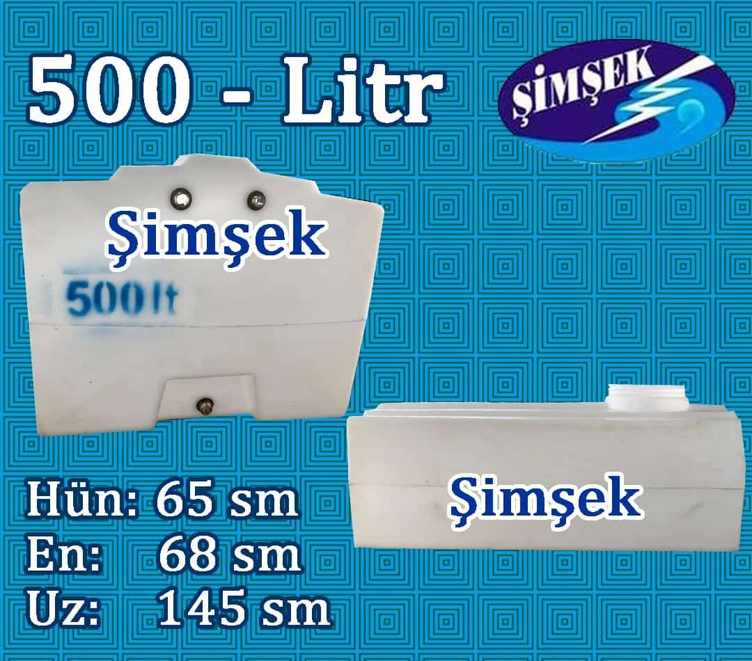 Su çəni 500 litr Şimşek - 0,5 tonluq çən h=65