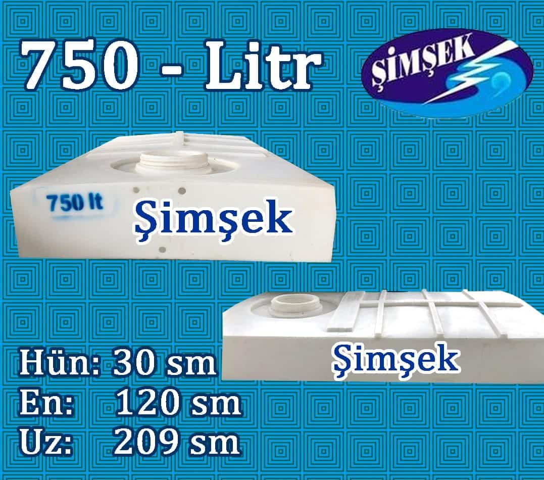 Su çəni 750 litr Şimşek - 0,75 tonluq su bakı h=30