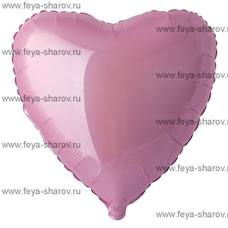Шар сердце 46 см Розовый пастель