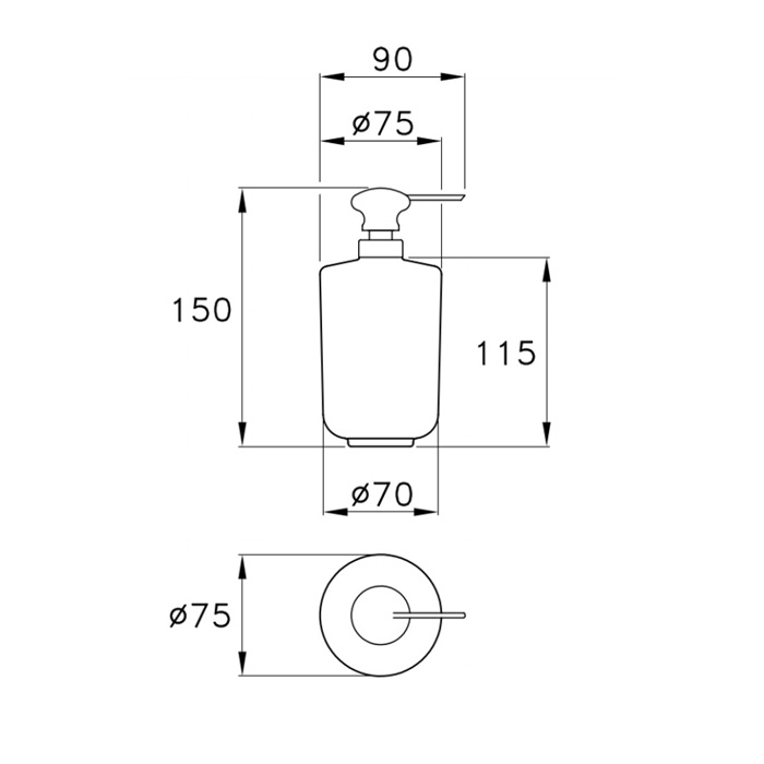 Дозатор для мыла стекло матовое D020 настольный Stella Roma схема 2