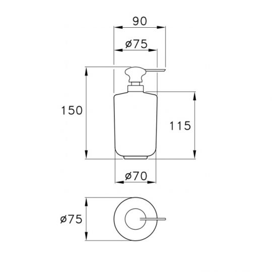 Дозатор для мыла стекло матовое D020 настольный Stella Roma схема 2