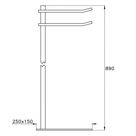 Полотенцедержатель напольный для 2 полотенец 1062 Stella Bamboo Quadro схема 2