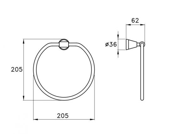 Кольцо для полотенца Stella 130 CT 10003 CR00 схема 2