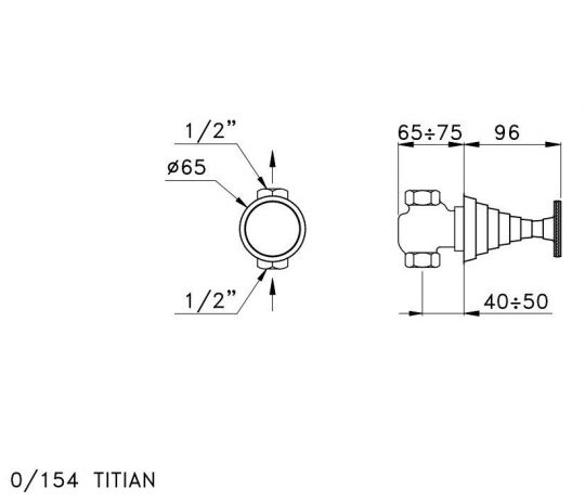 Запорный вентиль Stella Titian TT 01100 CR00 схема 2