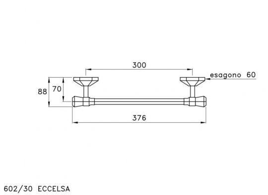 Полотенцедержатель Stella Eccelsa подвесной 30 см 602/30 схема 2