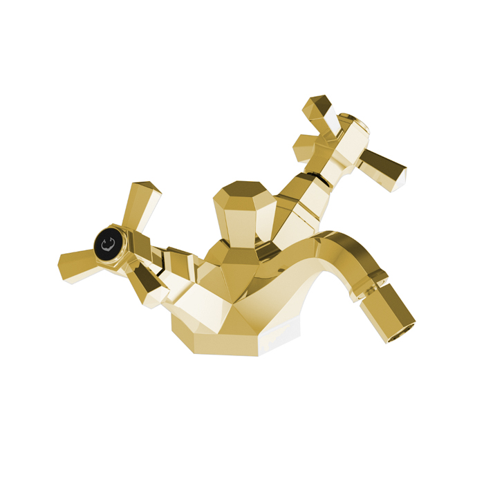 Смеситель Stella Eccelsa для биде на 1 отверстие 3604 с донным клапаном цвет: золото схема 1
