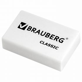 Ластик BRAUBERG «Classic», 26×17×7 мм, белый, прямоугольный, 221033