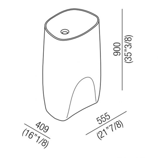 Раковина Agape Pear C 55.5x40.9x90 см цвет: белый схема 4