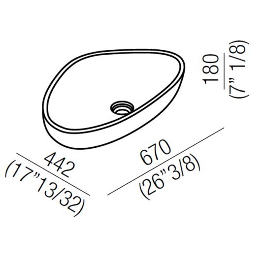 Раковина Agape Drop 67x44.2x18 см цвет: белый ФОТО
