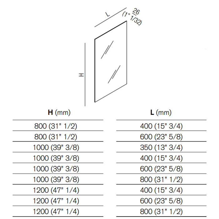 Зеркало Agape Nudo настенное 60x100x2.6 см схема 2