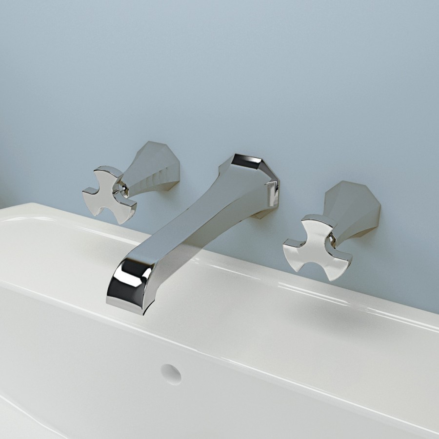 Смеситель Flaminia Evergreen Wall Basin 2-Lever Mixer схема 1