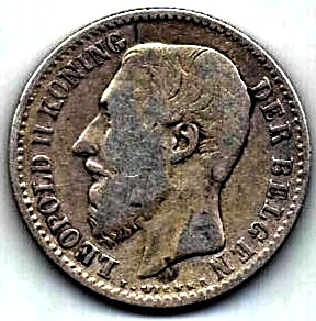 1 франк 1887 Бельгия XF