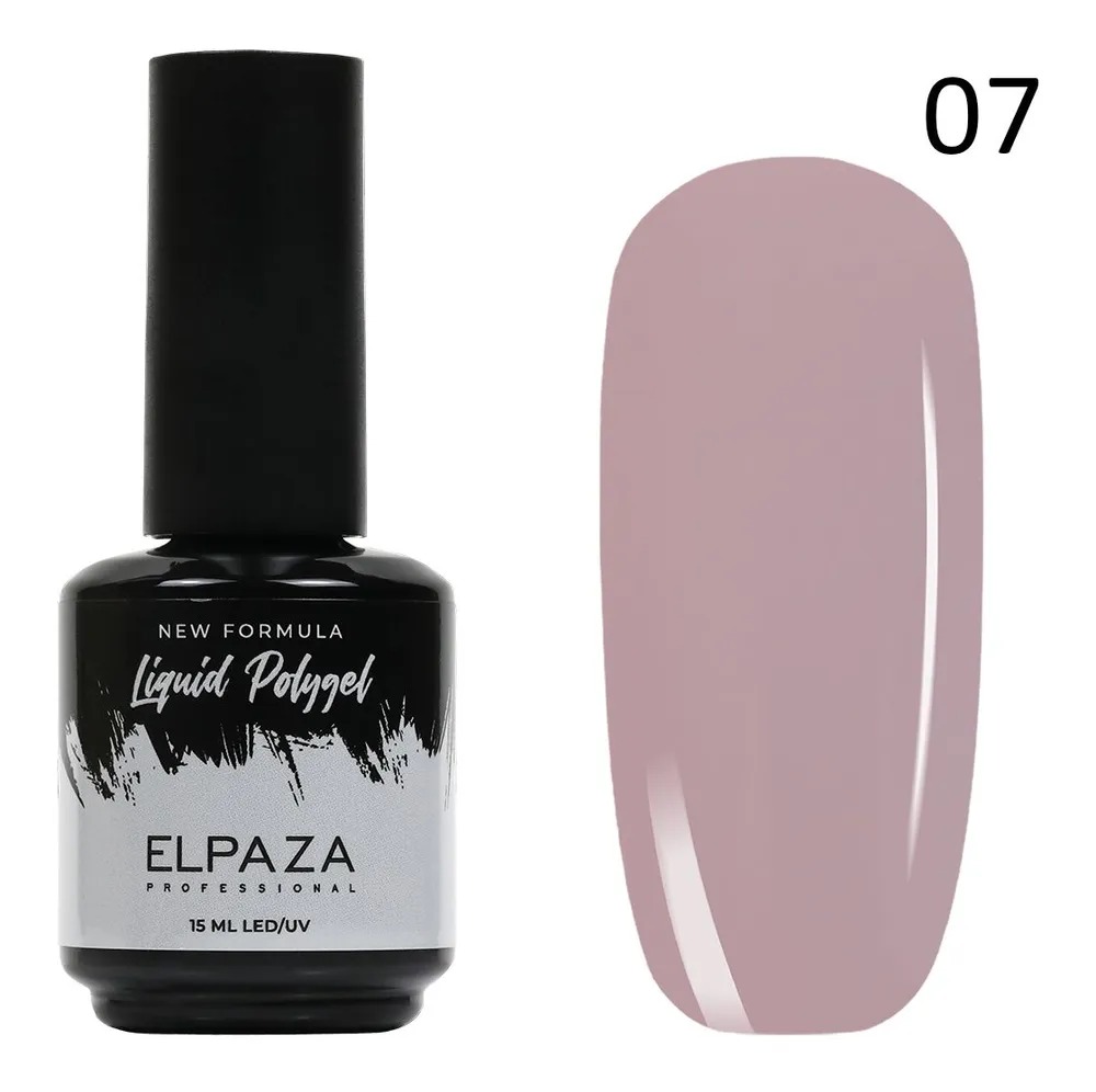 ELPAZA Liquid Polygel жидкий проигель  № 07  розово-нюдовый   15 мл