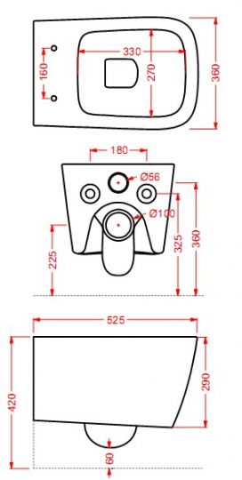 Безободковый подвесной унитаз Artceram A16 ASV003 ФОТО