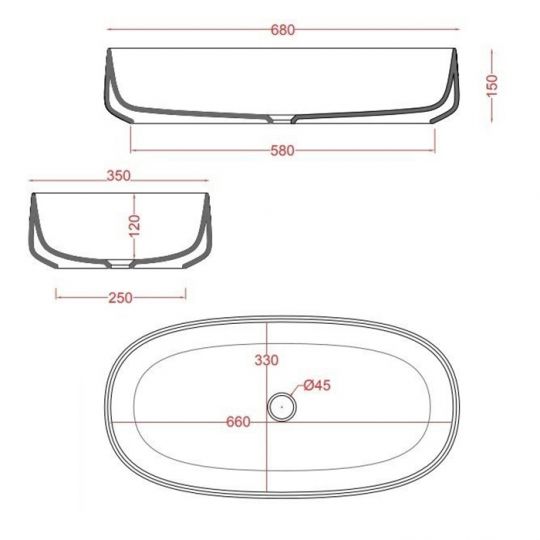 Раковина Artceram Cognac COL005 68х35 ФОТО