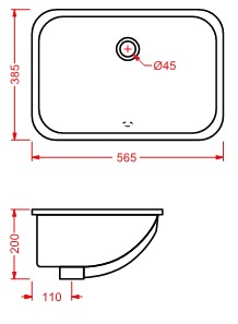 Подклеиваемая раковина Artceram Nettuno NTL001 56х38 ФОТО